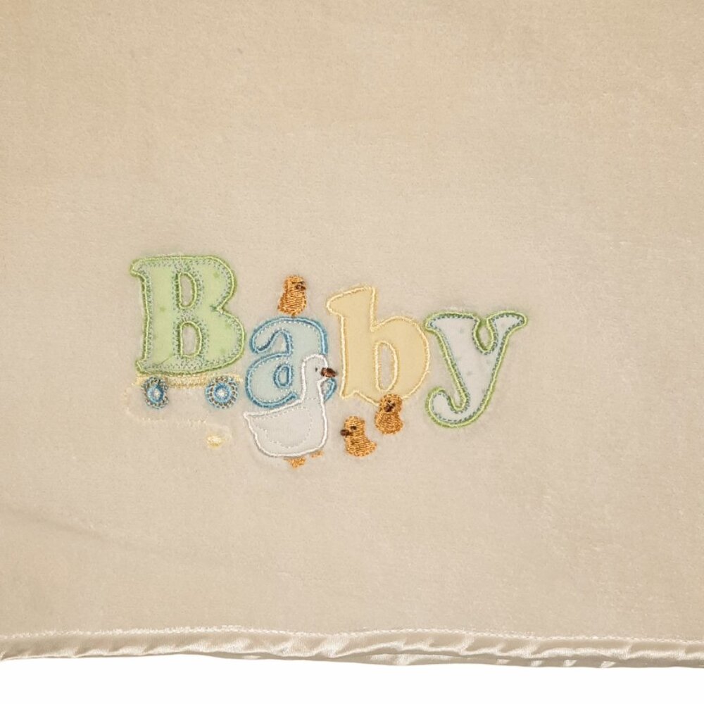 Spasilk Duck & Ducklings Cream Security Lovey Baby Blanket 29" X 38"